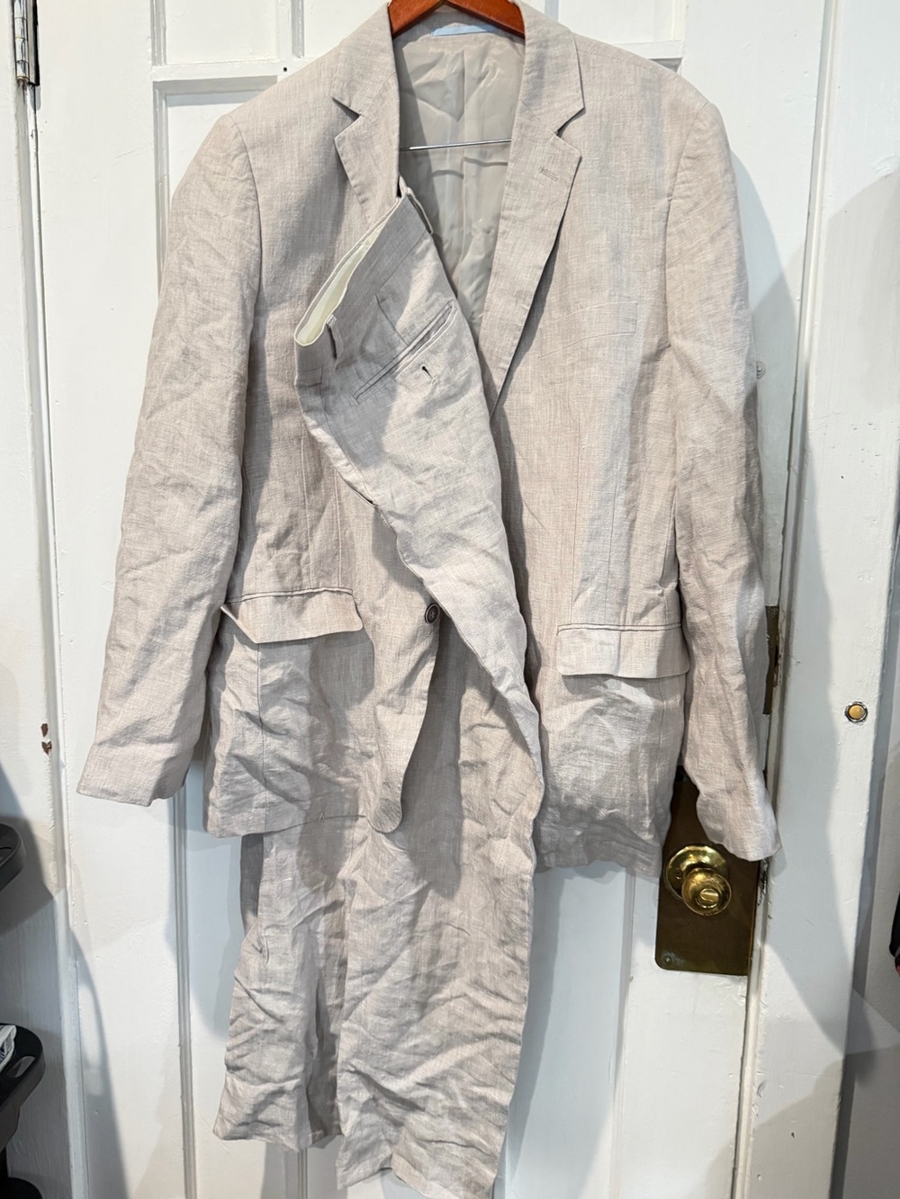 Men's Light Beige Linen Blazer - Classic Tailored Jacket Made in Italy